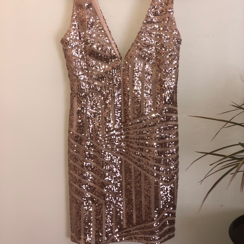 Nude sequin party dress